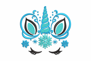 Winter Unicorn Embroidery Design