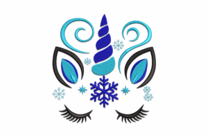 Winter Unicorn Machine Embroidery Design