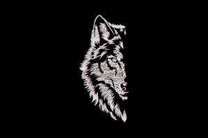 Wolf Half Face Embroidery Design