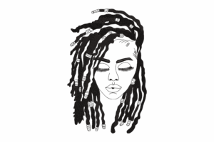 Woman with Locs Embroidery Design