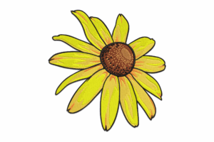 Yellow Wildflower Embroidery Design
