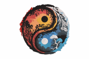 Yin Yang Nature Embroidery Design