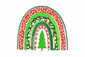 Premium Christmas Rainbow Machine Embroidery Design