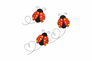 Flying Ladybugs Embroidery Design