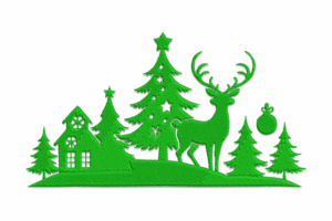 Winter Forest Holiday Scene Embroidery Design