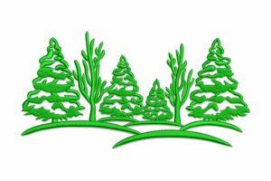Winter Tree Line Embroidery Design