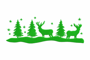 Reindeer in Winter Forest Embroidery Design