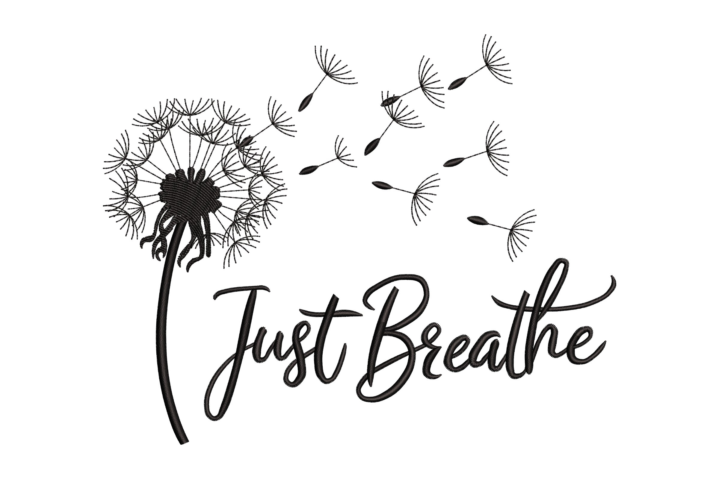 Just Breathe Embroidery Design