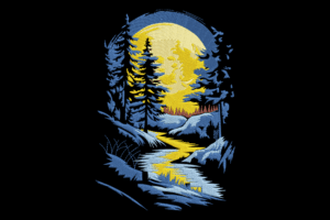 Moonlit Forest Embroidery Design