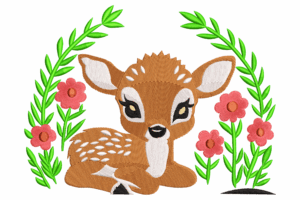 Adorable Baby Deer Embroidery Design