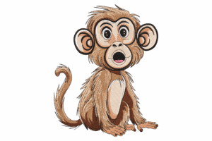 Adorable Baby Monkey Embroidery Design