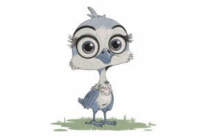 Adorable Blue Bird Embroidery Design