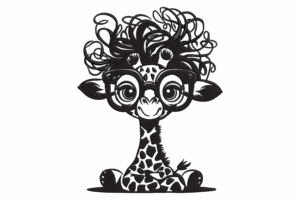Adorable Giraffe with Glasses Embroidery Design