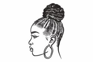 African Woman Embroidery Design