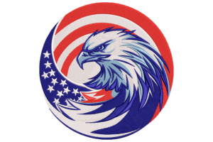 American Eagle Flag Embroidery Design