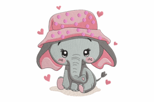 Baby Elephant Embroidery Design