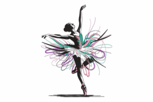 Ballerina Embroidery Design