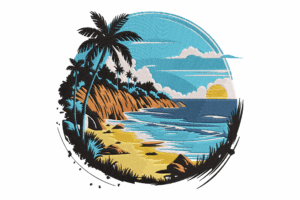 Beach Embroidery Design