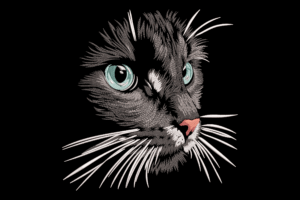 Black Cat Face Embroidery Design