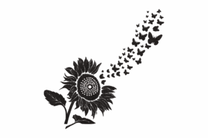 Bloom Sunflower with Butterflies Embroidery Design