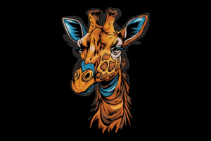 Bold Giraffe Embroidery Design