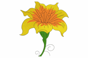 Bold Lily Flower Embroidery Design