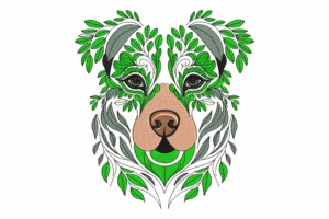 Botanical Bear Embroidery Design