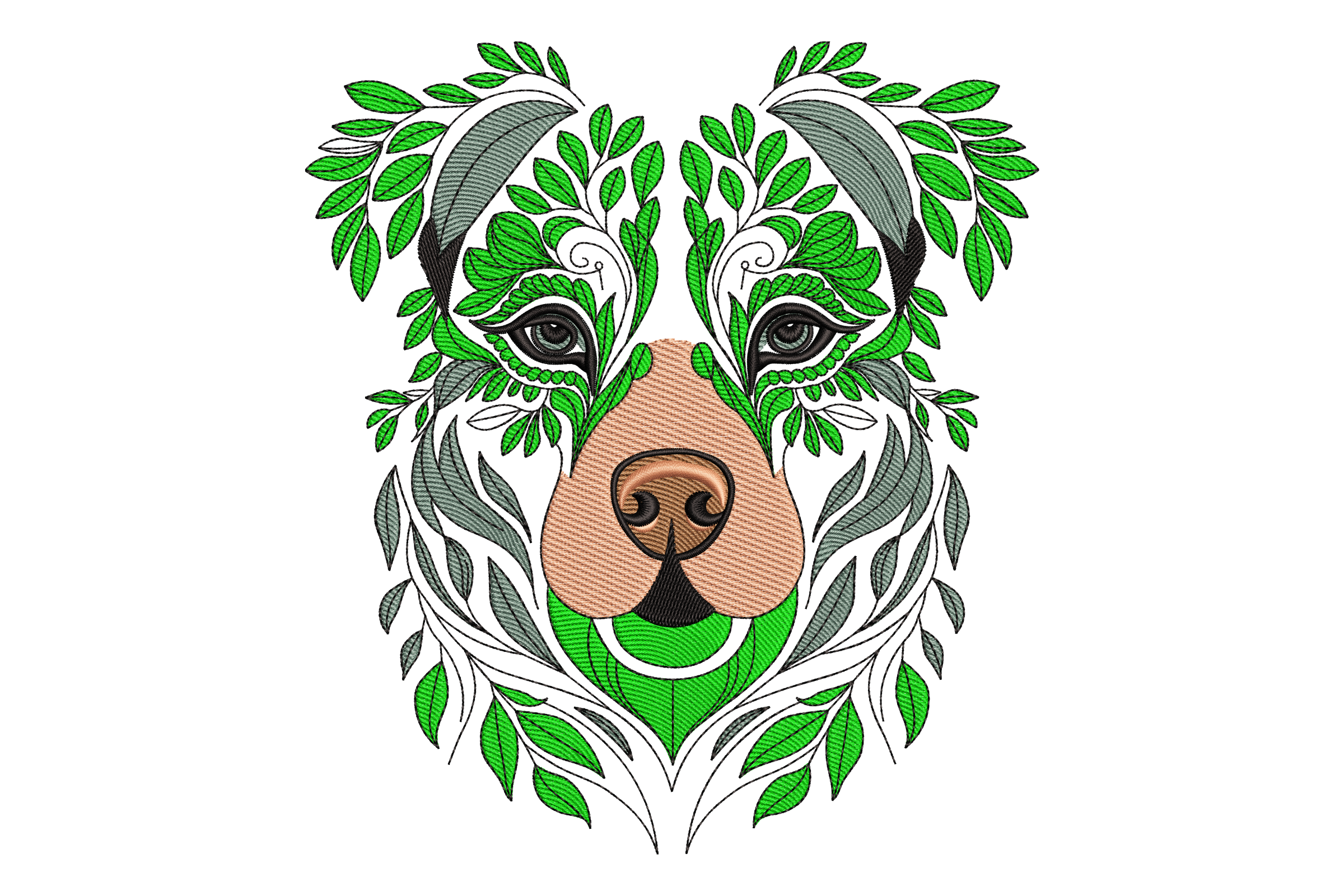 Botanical Bear Embroidery Design
