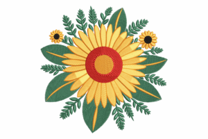 Bright Sunflower Bloom Embroidery Design