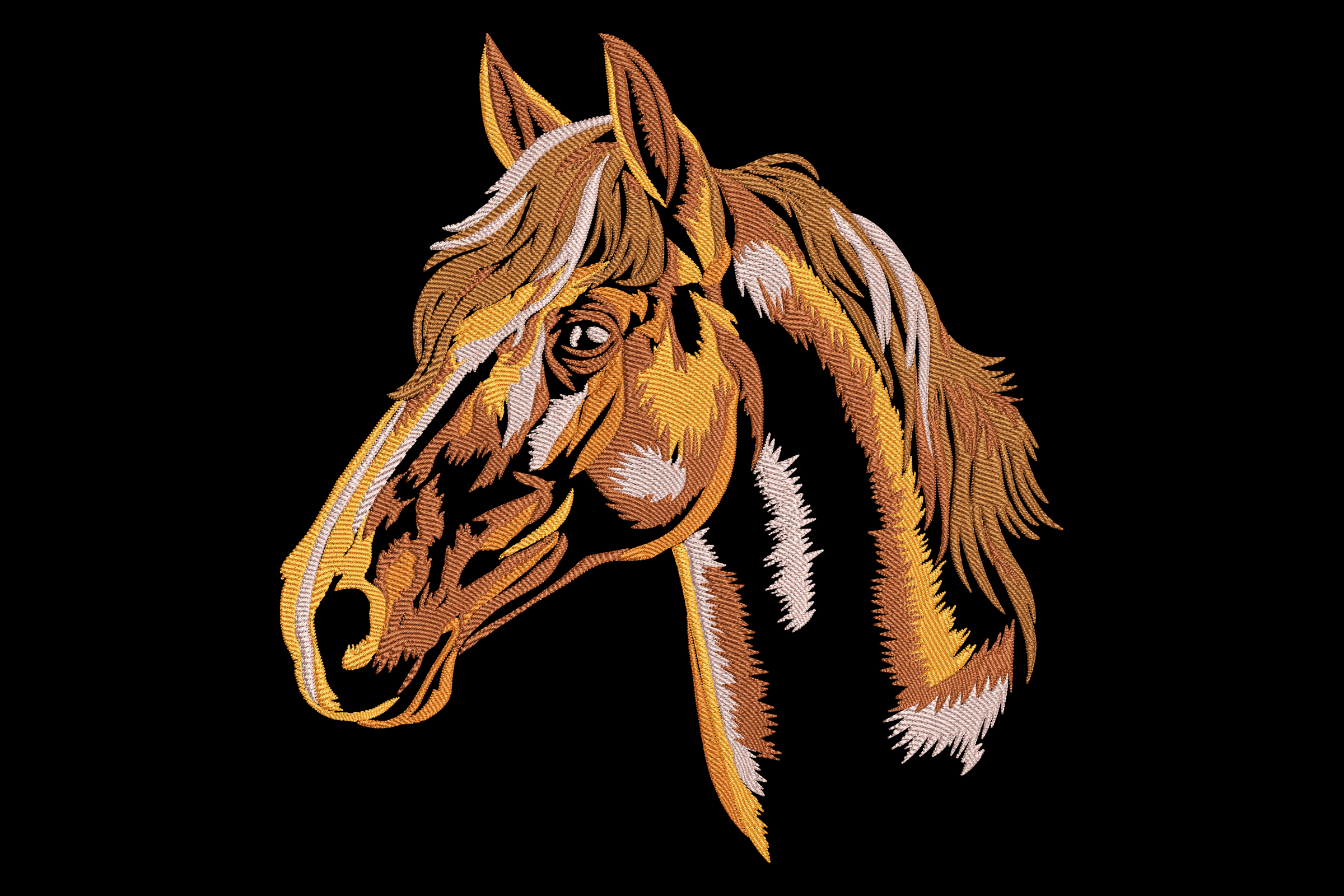 Brown Horse Head Embroidery Design