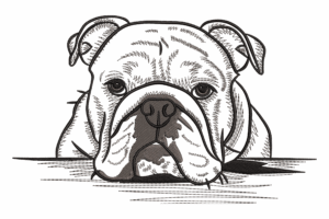 Bulldog Head Embroidery Design