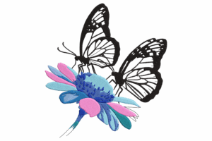Butterfly & Flower Duo Embroidery Design