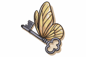 Butterfly Wing Key Embroidery Design