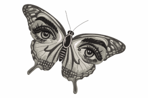 Butterfly with Eyes Embroidery Design