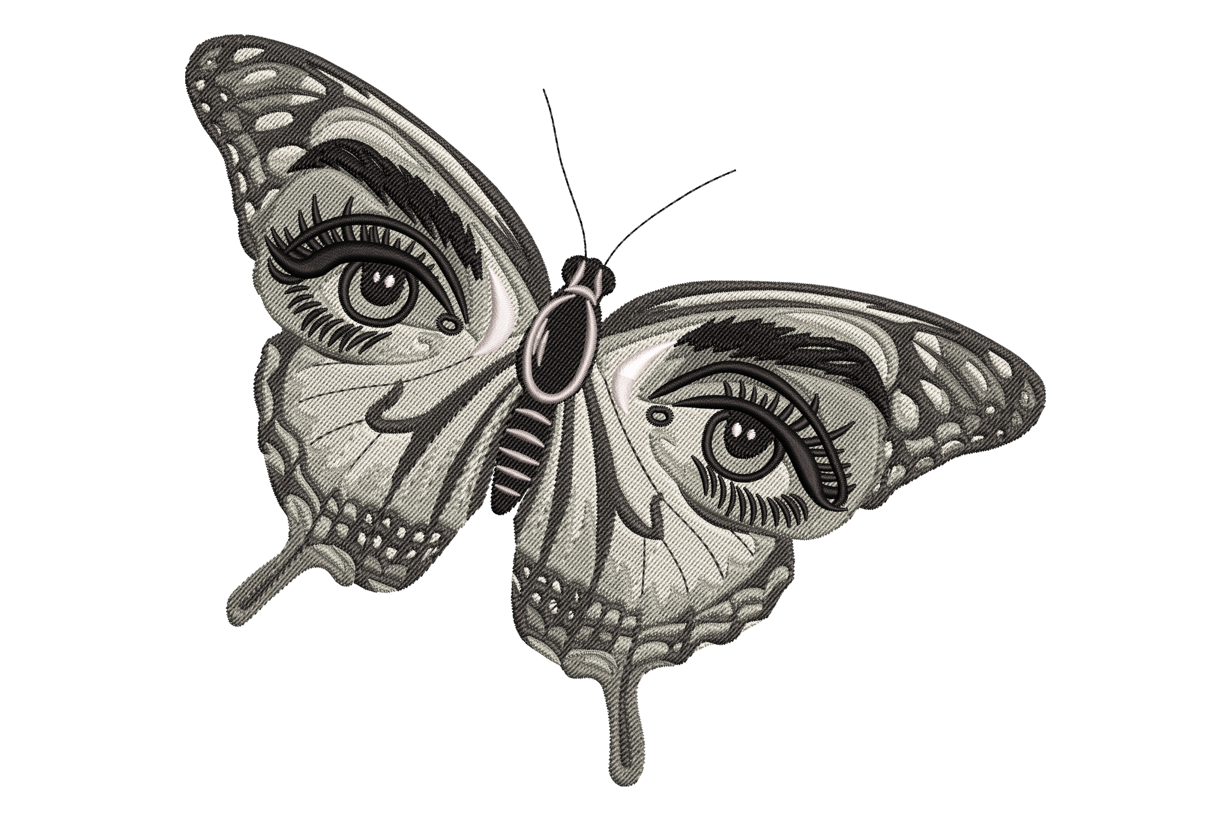 Butterfly with Eyes Embroidery Design 1 Butterfly with Eyes Embroidery Design