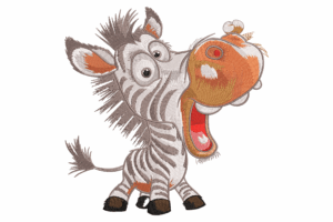 Cartoon Zebra Embroidery Design