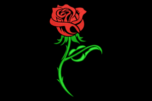 Classic Red Rose Embroidery Design