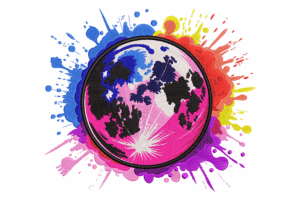 Color Splash World Map Embroidery Design