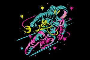 Colorful Astronaut Embroidery Design