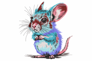 Colorful Cartoon Mouse Embroidery Design