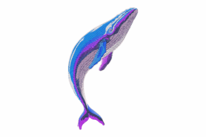 Colorful Whale Embroidery Design