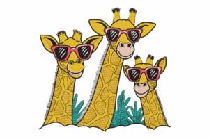 Cool Giraffes Embroidery Design