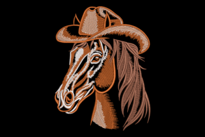 Cowboy Horse Head Embroidery Design