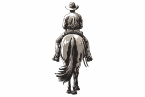Cowboy on Horse Embroidery Design