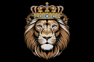 Crowned Lion Embroidery Design