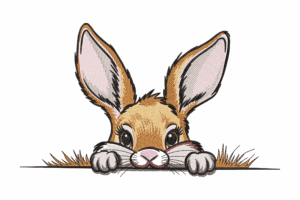 Curious Bunny Embroidery Design