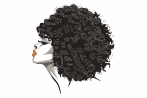 Curly Afro Woman Embroidery Design