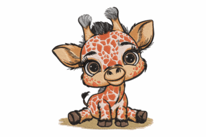 Cute Baby Giraffe Machine Embroidery Design