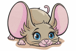 Cute Cartoon Mouse Embroidery Design