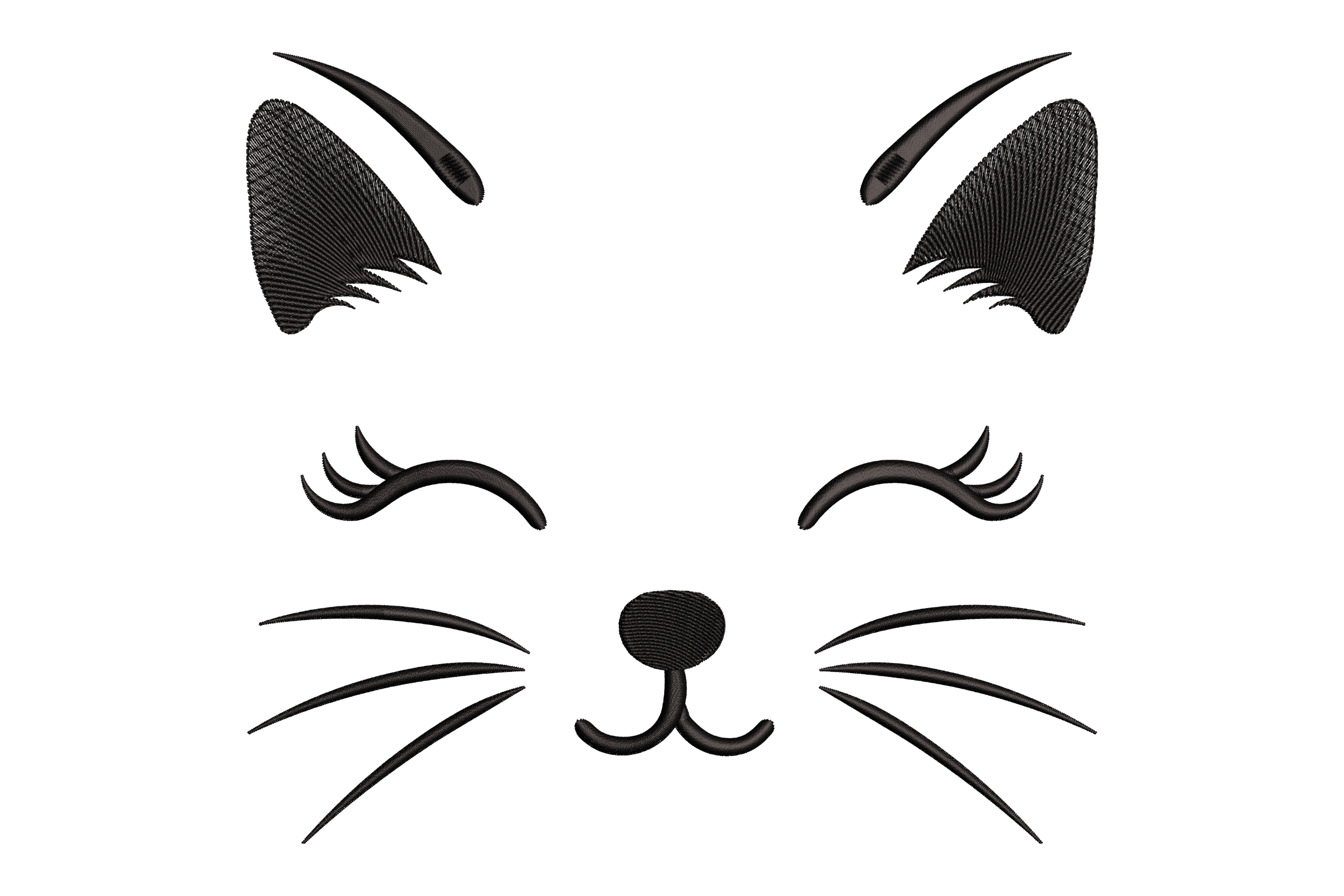 Cute Cat Face Machine Embroidery Design